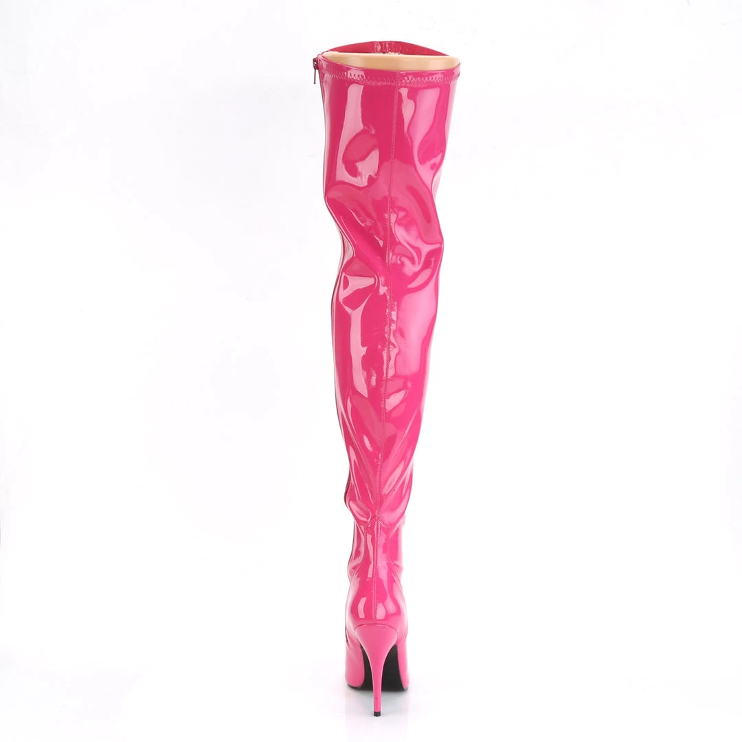 Pleaser Direct Seduce 3000 Hot Pink Patent Thigh High Boots 4 Pleaser Direct Seduce 3000 Hot Pink Patent Thigh High Boots