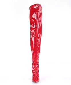 Pleaser Direct Seduce 3000 Red Patent Thigh High Boots Larger Size Shoes
