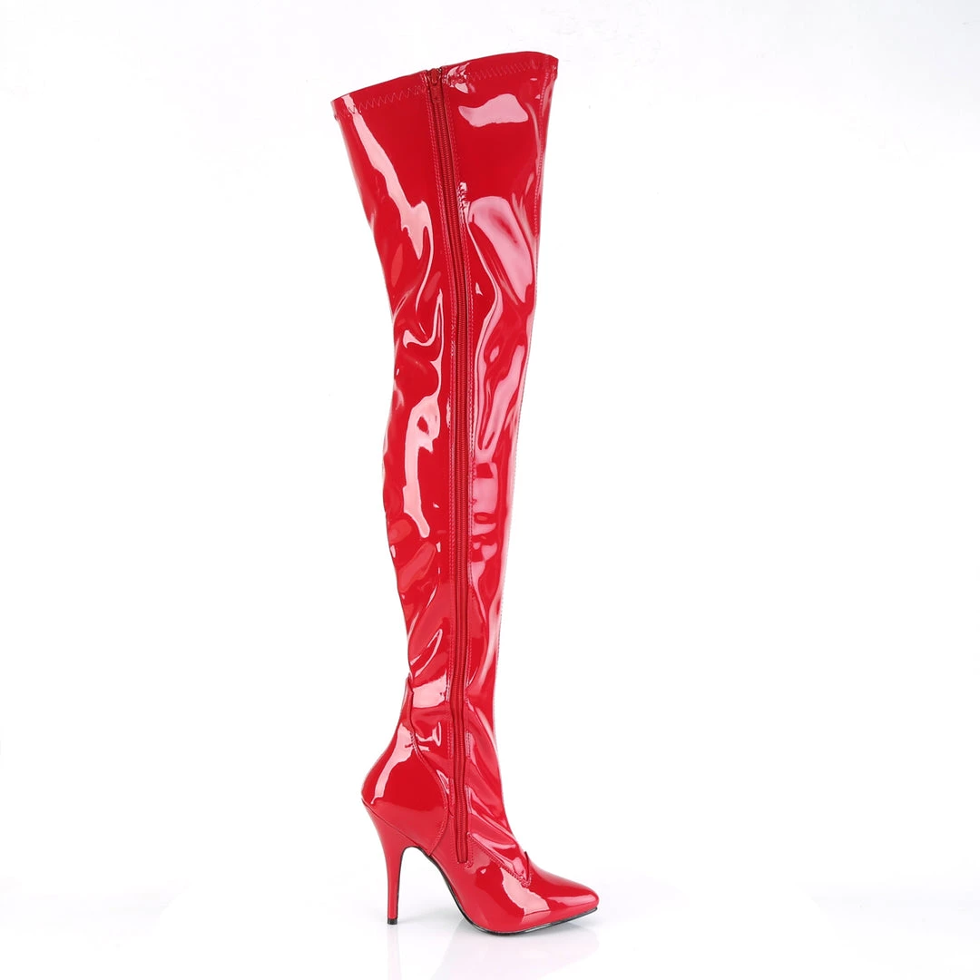 Pleaser Direct Seduce 3000 Red Patent Thigh High Boots Larger Size Shoes 5 Pleaser Direct Seduce 3000 Red Patent Thigh High Boots Larger Size Shoes