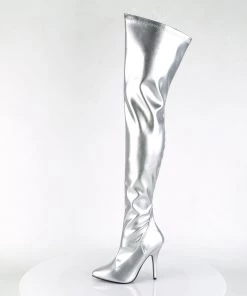 Pleaser Direct Seduce 3000 Silver Faux Leather Thigh High Boots Larger Size Shoes 7 Pleaser Direct Seduce 3000 Silver Faux Leather Thigh High Boots Larger Size Shoes