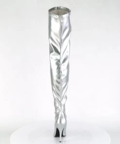 Pleaser Direct Seduce 3000 Silver Faux Leather Thigh High Boots Larger Size Shoes 8 Pleaser Direct Seduce 3000 Silver Faux Leather Thigh High Boots Larger Size Shoes