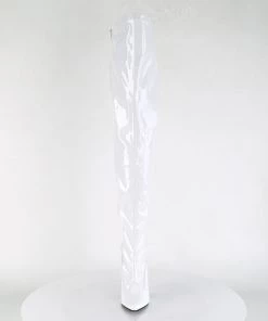 Pleaser Direct Seduce 3000 White Patent Thigh High Boots Larger Size Shoes