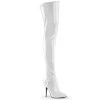 Pleaser Direct Seduce 3000 White Patent Thigh High Boots Larger Size Shoes