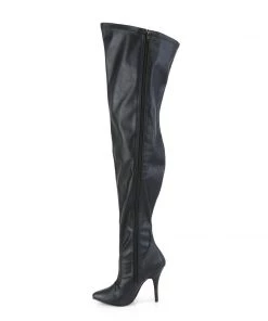 Pleaser Direct Seduce 3000WC Black Matte Wide Fitting Boots
