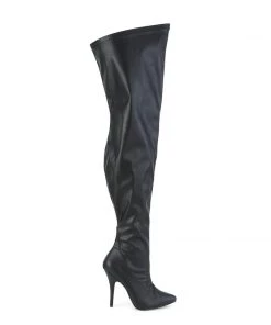 Pleaser Direct Seduce 3000WC Black Matte Wide Fitting Boots