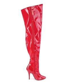 Pleaser Direct Seduce 3000WC Red Patent Wide Fitting Boots Larger Size Shoes