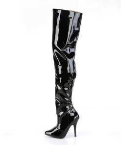 Pleaser Direct Larger Size Shoes Seduce 3010 Black Patent Thigh High Boots 7 Pleaser Direct Larger Size Shoes Seduce 3010 Black Patent Thigh High Boots