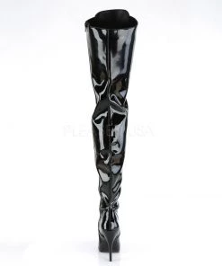 Pleaser Direct Seduce 4026 Black Patent Thigh High Boots Larger Size Shoes