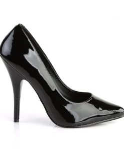 Pleaser Direct Larger Size Shoes Seduce 420 Black Patent Pumps