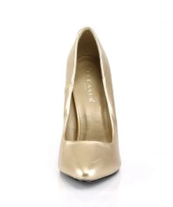 Pleaser Direct Seduce 420 Gold Faux Leather Heels