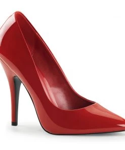 Pleaser Direct Seduce 420 Red Patent Pumps