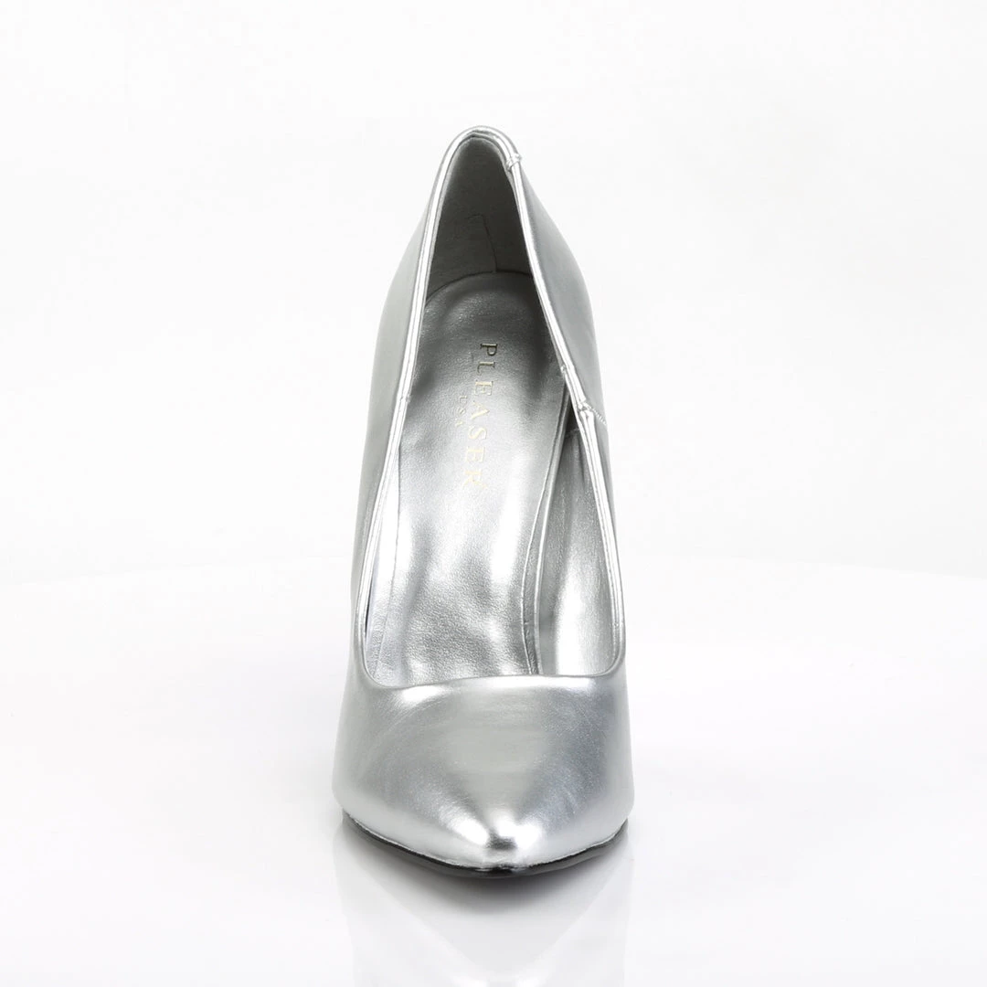 Pleaser Direct Seduce 420 Silver Faux Leather Heels 2 Pleaser Direct Seduce 420 Silver Faux Leather Heels