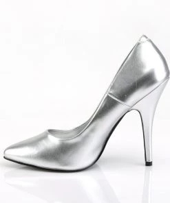 Pleaser Direct Seduce 420 Silver Faux Leather Heels 7 Pleaser Direct Seduce 420 Silver Faux Leather Heels