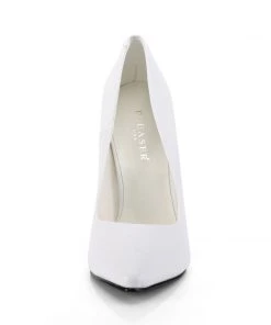 Pleaser Direct Larger Size Shoes Seduce 420 White Faux Leather High Heels
