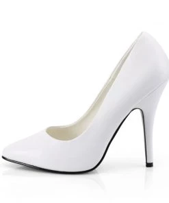 Pleaser Direct Larger Size Shoes Seduce 420 White Faux Leather High Heels