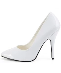 Pleaser Direct Seduce 420 White Patent Heels