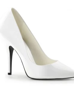 Pleaser Direct Seduce 420 White Patent Heels