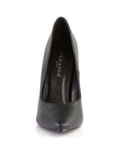 Pleaser Direct Seduce 420V Black Faux Leather Pumps Larger Size Shoes