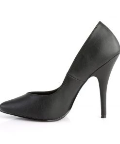 Pleaser Direct Seduce 420V Black Faux Leather Pumps Larger Size Shoes