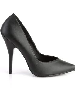 Pleaser Direct Seduce 420V Black Faux Leather Pumps Larger Size Shoes