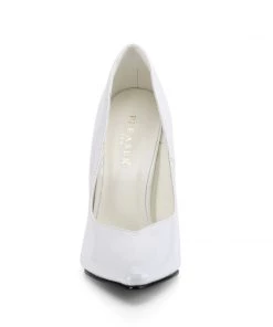 Pleaser Direct Larger Size Shoes Seduce 420V White Patent Pumps