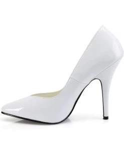 Pleaser Direct Larger Size Shoes Seduce 420V White Patent Pumps