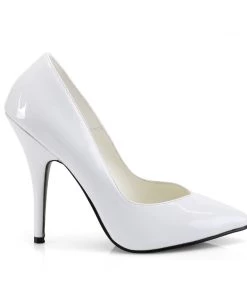 Pleaser Direct Larger Size Shoes Seduce 420V White Patent Pumps