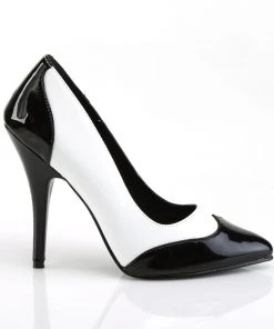 Pleaser Direct Larger Size Shoes Seduce 425 Black And White Heels