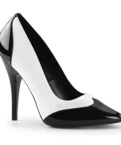 Pleaser Direct Larger Size Shoes Seduce 425 Black And White Heels