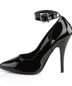 Pleaser Direct Larger Size Shoes Seduce 431 Black Patent Pumps