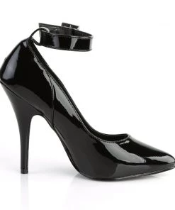 Pleaser Direct Larger Size Shoes Seduce 431 Black Patent Pumps