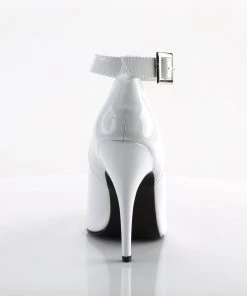 Pleaser Direct Larger Size Shoes Seduce 431 White Patent Pumps