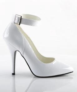 Pleaser Direct Larger Size Shoes Seduce 431 White Patent Pumps