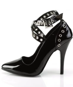 Pleaser Direct Seduce 443 Black Patent Heels