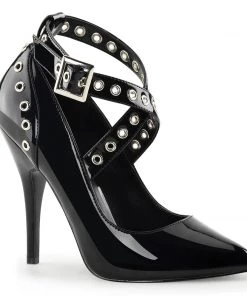 Pleaser Direct Seduce 443 Black Patent Heels