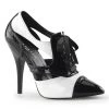 Pleaser Direct Seduce 458 Black And White Cut-Out Spectator Heels Larger Size Shoes