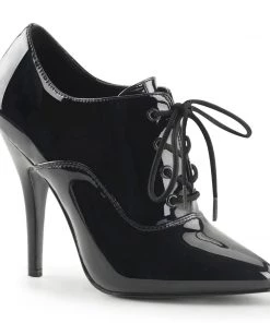 Pleaser Direct Seduce 460 Black Patent Ankle Boots