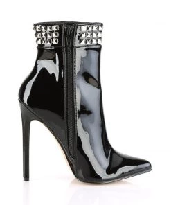 Pleaser Direct Sexy 1006 Black Ankle Boots With Metal Studs