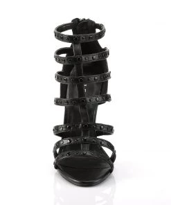 Pleaser Direct Sexy 15 Black Faux Leather T Strap Strappy Sandals