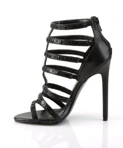 Pleaser Direct Sexy 15 Black Faux Leather T Strap Strappy Sandals 7 Pleaser Direct Sexy 15 Black Faux Leather T Strap Strappy Sandals