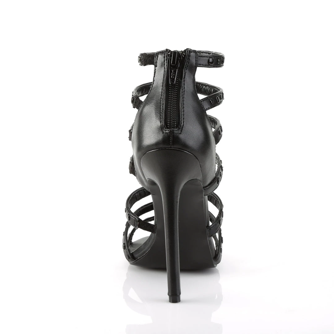Pleaser Direct Sexy 15 Black Faux Leather T Strap Strappy Sandals 4 Pleaser Direct Sexy 15 Black Faux Leather T Strap Strappy Sandals