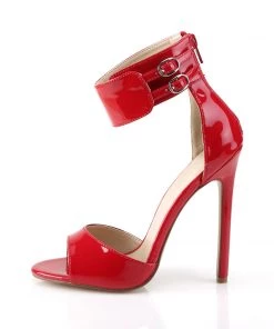 Pleaser Direct Sexy 19 Red Patent Wide Ankle Strap Sandals Larger Size Shoes
