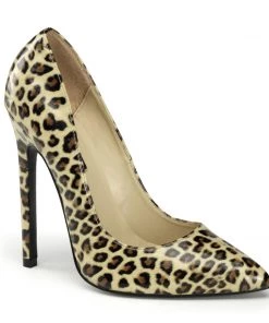 Pleaser Larger Size Shoes SEXY 20 Tan Vegan 5" Heel