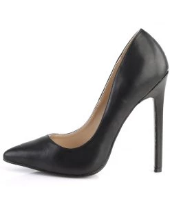 Pleaser Direct Larger Size Shoes Sexy 20 Black Faux Leather Stiletto Heels