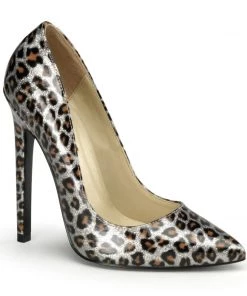 Pleaser SEXY 20 Silver Vegan 5" Heel Larger Size Shoes