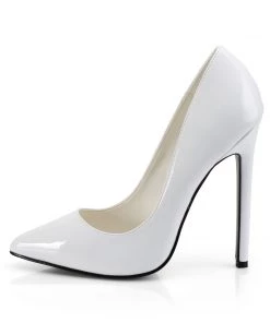 Pleaser Direct Sexy 20 White Patent Stiletto Heels Larger Size Shoes