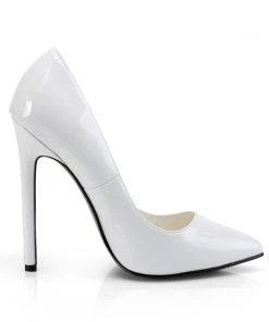 Pleaser Direct Sexy 20 White Patent Stiletto Heels Larger Size Shoes