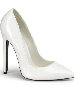 Pleaser Direct Sexy 20 White Patent Stiletto Heels Larger Size Shoes
