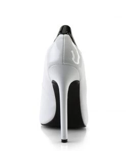 Pleaser Direct Sexy 22 White And Black Pointed Stiletto Heels