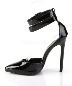 Pleaser Direct Larger Size Shoes Sexy 36 Black Patent Pointed Stiletto With Ankle Strap 7 Pleaser Direct Larger Size Shoes Sexy 36 Black Patent Pointed Stiletto With Ankle Strap